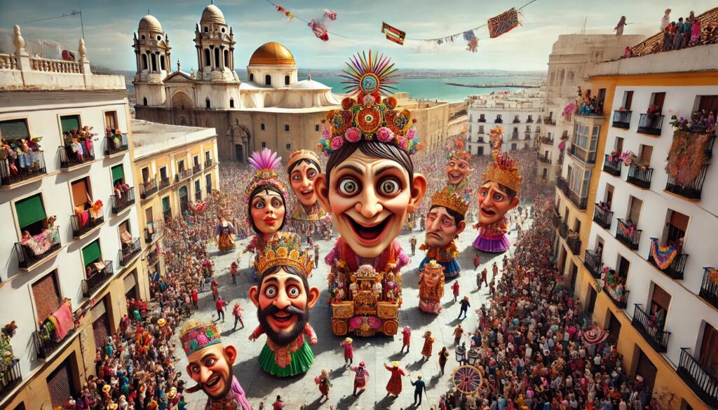 historia de los cabezudos en el carnaval de cadiz